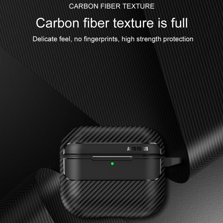 For AirPods 4 Carbon Fiber Texture Bluetooth Earphone Protective Case(Black) - For AirPods 4 by PMC Jewellery | Online Shopping South Africa | PMC Jewellery | Buy Now Pay Later Mobicred