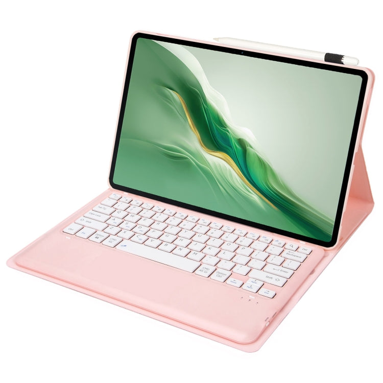 For Honor MagicPad 2 12.3 AH22 Ultra-thin Detachable Bluetooth Keyboard Leather Tablet Case(Pink White) - Huawei Keyboard by PMC Jewellery | Online Shopping South Africa | PMC Jewellery | Buy Now Pay Later Mobicred