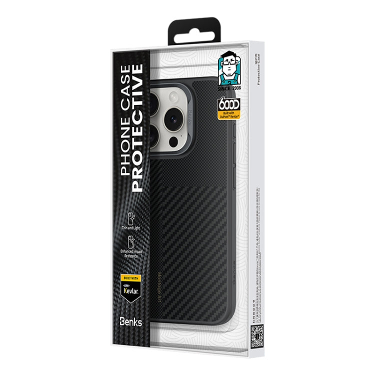 For iPhone 16 Pro Benks Montage MagSafe Kevlar Fiber Phone Case(Black) - iPhone 16 Pro Cases by Benks | Online Shopping South Africa | PMC Jewellery | Buy Now Pay Later Mobicred