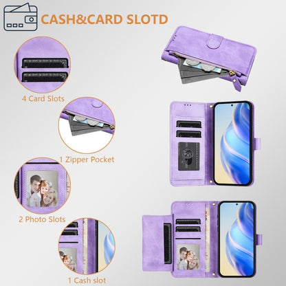 For Samsung Galaxy S25 Ultra 5G Multi-Card Slots Zipper Wallet Leather Phone Case(Purple) - Galaxy S25 Ultra 5G Cases by PMC Jewellery | Online Shopping South Africa | PMC Jewellery | Buy Now Pay Later Mobicred