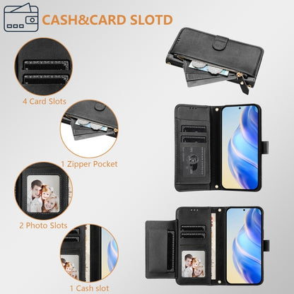 For Samsung Galaxy S25+ 5G Multi-Card Slots Zipper Wallet Leather Phone Case(Black) - Galaxy S25+ 5G Cases by PMC Jewellery | Online Shopping South Africa | PMC Jewellery | Buy Now Pay Later Mobicred