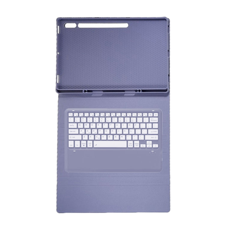 For Samsung Galaxy Tab S10 Ultra A910B Pen Slot Detachable Bluetooth Keyboard Leather Tablet Case(Purple) - Samsung Keyboard by PMC Jewellery | Online Shopping South Africa | PMC Jewellery | Buy Now Pay Later Mobicred