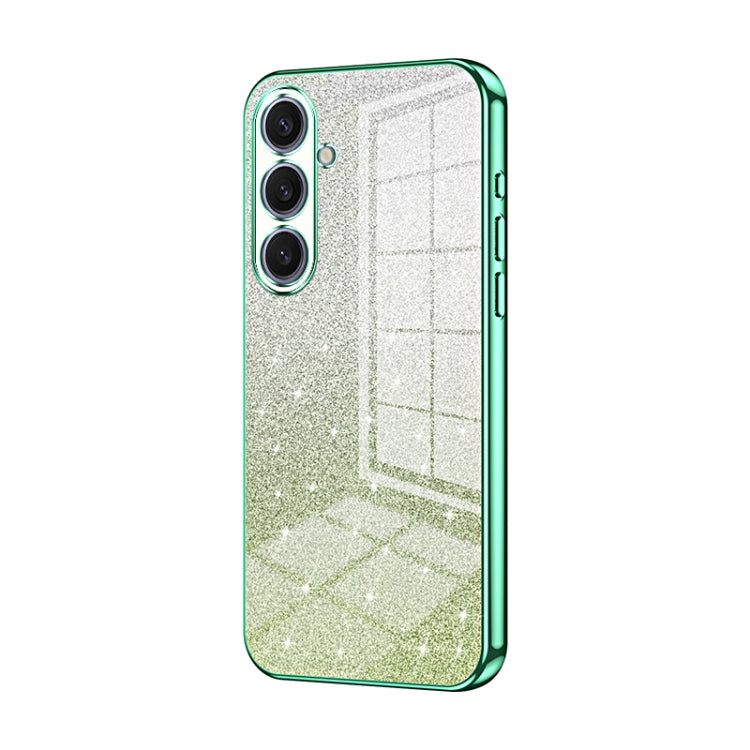 For Samsung Galaxy S25+ 5G Gradient Glitter Powder Electroplated Phone Case(Green) - Galaxy S25+ 5G Cases by PMC Jewellery | Online Shopping South Africa | PMC Jewellery | Buy Now Pay Later Mobicred