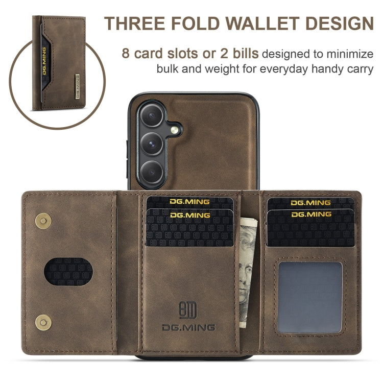 For Samsung Galaxy S24 FE 5G DG.MING M2 Series 3-Fold Multi Card Bag + Magnetic Phone Case(Coffee) - Galaxy S24 FE 5G Cases by DG.MING | Online Shopping South Africa | PMC Jewellery | Buy Now Pay Later Mobicred