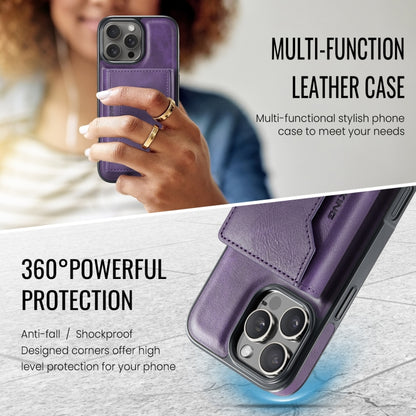 For iPhone 16 Pro DG.MING MAGKING-K2 Series MagSafe RFID Card Bag Detachable Phone Case(Purple) - iPhone 16 Pro Cases by DG.MING | Online Shopping South Africa | PMC Jewellery | Buy Now Pay Later Mobicred