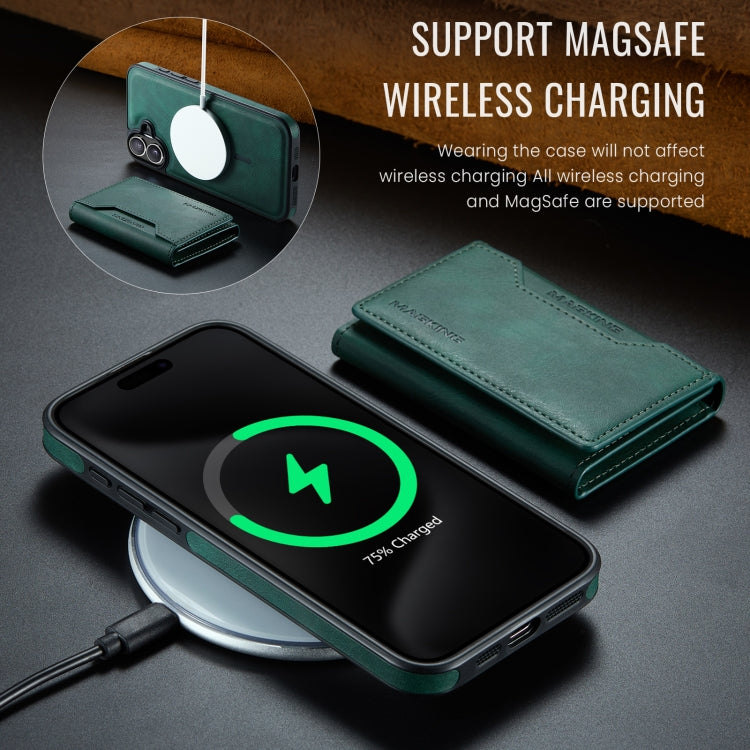 For iPhone 16 Plus DG.MING MAGKING-K2 Series MagSafe RFID Card Bag Detachable Phone Case(Green) - iPhone 16 Plus Cases by DG.MING | Online Shopping South Africa | PMC Jewellery | Buy Now Pay Later Mobicred