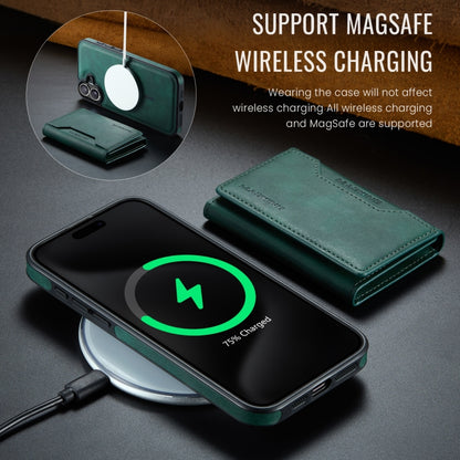 For iPhone 16 DG.MING MAGKING-K2 Series MagSafe RFID Card Bag Detachable Phone Case(Green) - iPhone 16 Cases by DG.MING | Online Shopping South Africa | PMC Jewellery | Buy Now Pay Later Mobicred