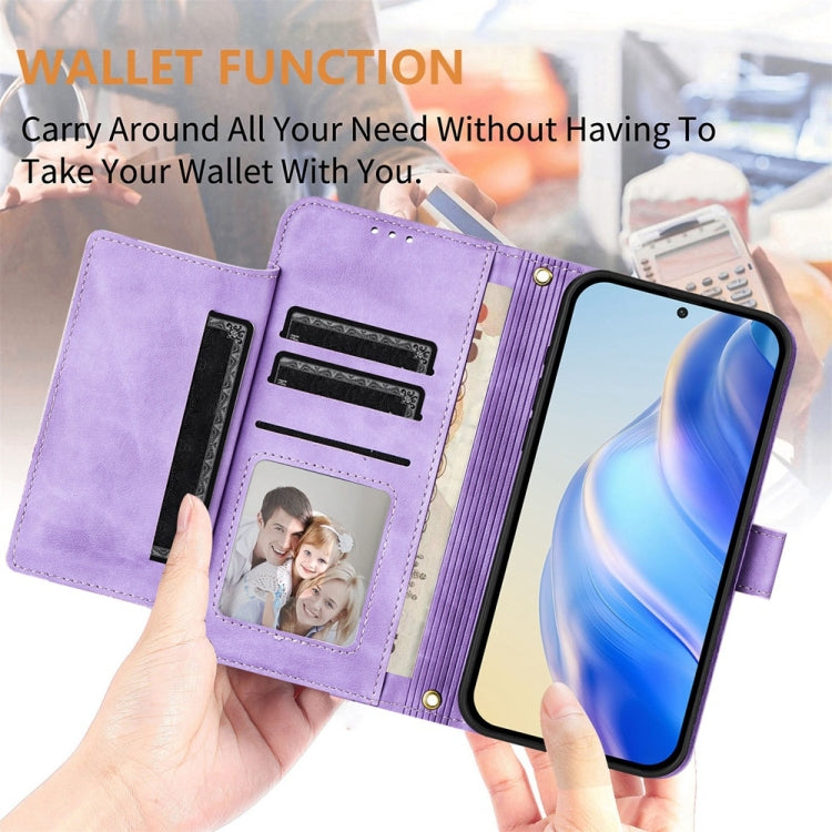 For Motorola Edge 5G 2024 Multi-Card Slots Zipper Wallet Leather Phone Case(Purple) - Motorola Cases by PMC Jewellery | Online Shopping South Africa | PMC Jewellery | Buy Now Pay Later Mobicred