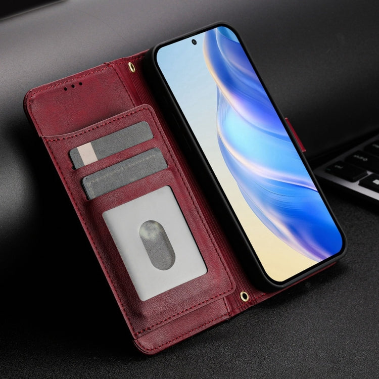 For Motorola Moto G Play 4G 2024 Global Multi-Card Slots Zipper Wallet Leather Phone Case(Dark Red) - Motorola Cases by PMC Jewellery | Online Shopping South Africa | PMC Jewellery | Buy Now Pay Later Mobicred