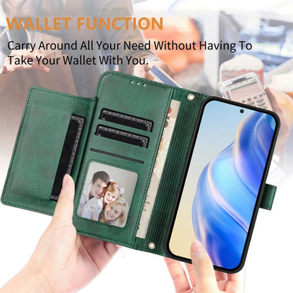 For Motorola Moto G Play 5G 2024 Multi-Card Slots Zipper Wallet Leather Phone Case(Green) - Motorola Cases by PMC Jewellery | Online Shopping South Africa | PMC Jewellery | Buy Now Pay Later Mobicred