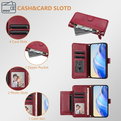 For Motorola Moto G Stylus 5G 2024 Multi-Card Slots Zipper Wallet Leather Phone Case(Dark Red) - Motorola Cases by PMC Jewellery | Online Shopping South Africa | PMC Jewellery | Buy Now Pay Later Mobicred