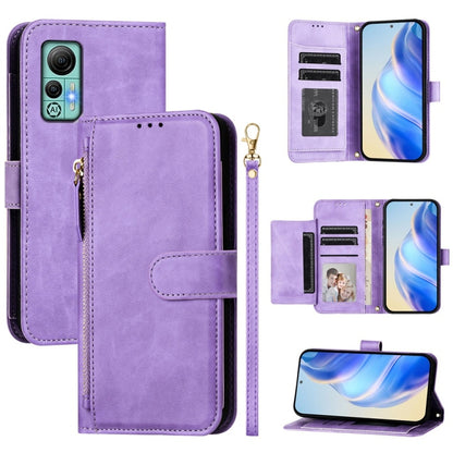 For Ulefone Note 14 Multi-Card Slots Zipper Wallet Leather Phone Case(Purple) - Ulefone Cases by PMC Jewellery | Online Shopping South Africa | PMC Jewellery | Buy Now Pay Later Mobicred