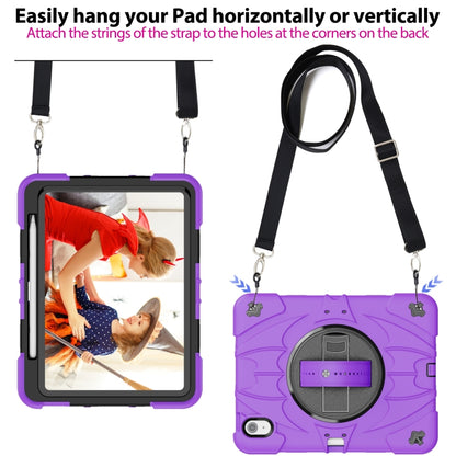 For iPad Air 11 2024 / 10.9 2022 Bat Hand Grip Turntable Stand Tablet Case(Purple Black) - iPad Air 11 2024 Cases by PMC Jewellery | Online Shopping South Africa | PMC Jewellery | Buy Now Pay Later Mobicred