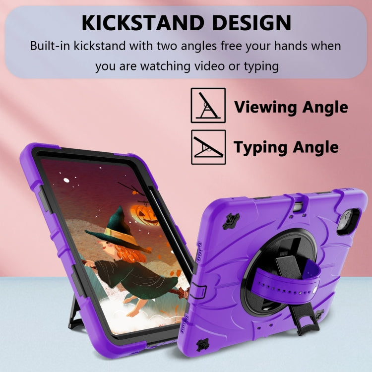 For iPad Pro 11 2024 Bat Hand Grip Turntable Stand Tablet Case(Purple Black) - iPad Pro 11 2024 Cases by PMC Jewellery | Online Shopping South Africa | PMC Jewellery | Buy Now Pay Later Mobicred