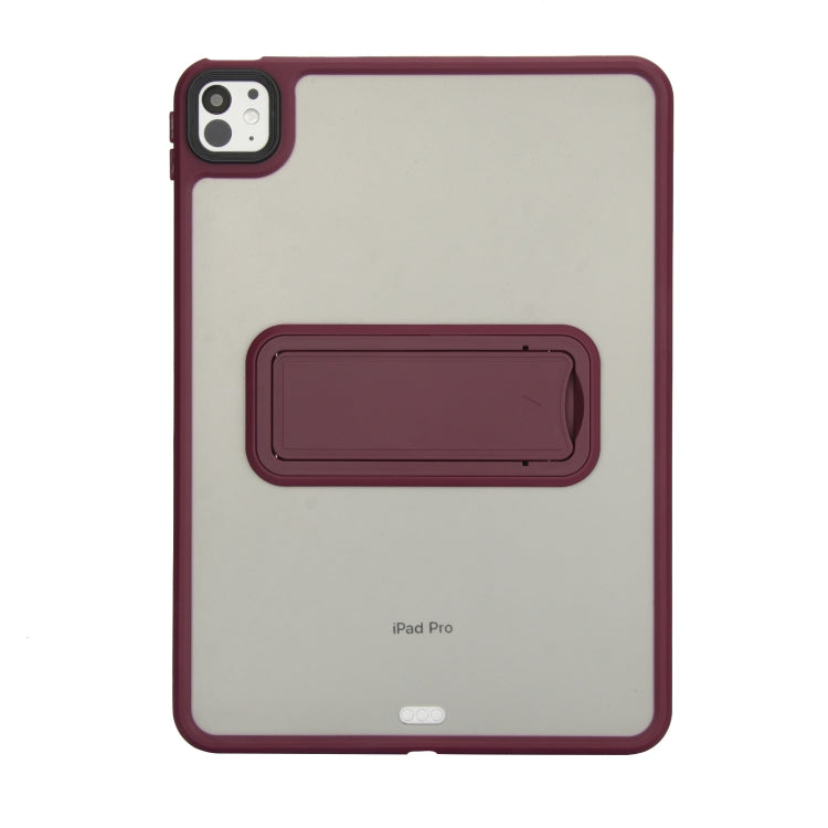 For iPad 10th Gen 10.9 2022 Skin Feel Holder PC Hybrid TPU Tablet Case(Wine Red) - iPad 10th Gen 10.9 Cases by PMC Jewellery | Online Shopping South Africa | PMC Jewellery | Buy Now Pay Later Mobicred