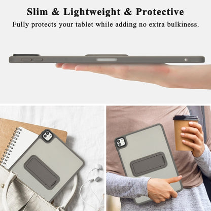 For iPad 10th Gen 10.9 2022 Skin Feel Holder PC Hybrid TPU Tablet Case(Grey) - iPad 10th Gen 10.9 Cases by PMC Jewellery | Online Shopping South Africa | PMC Jewellery | Buy Now Pay Later Mobicred