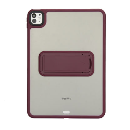 For iPad mini 2024 / mini 6 8.3 inch Skin Feel Holder PC Hybrid TPU Tablet Case(Wine Red) - iPad mini 6 Cases by PMC Jewellery | Online Shopping South Africa | PMC Jewellery | Buy Now Pay Later Mobicred