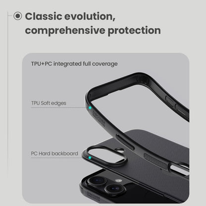 For iPhone 16 NILLKIN Frosted Shield Pro PC + TPU Phone Case(Black) - iPhone 16 Cases by NILLKIN | Online Shopping South Africa | PMC Jewellery | Buy Now Pay Later Mobicred