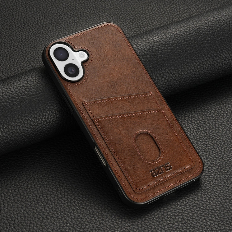 For iPhone 16 Plus AZNS K1 Series Card Slot Business Phone Case(Brown) - iPhone 16 Plus Cases by AZNS | Online Shopping South Africa | PMC Jewellery | Buy Now Pay Later Mobicred