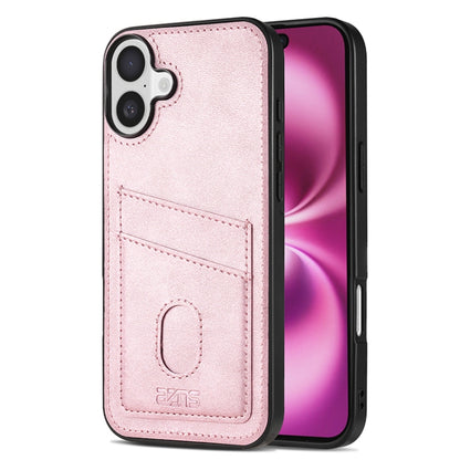 For iPhone 16 AZNS K1 Series Card Slot Business Phone Case(Pink) - iPhone 16 Cases by AZNS | Online Shopping South Africa | PMC Jewellery | Buy Now Pay Later Mobicred