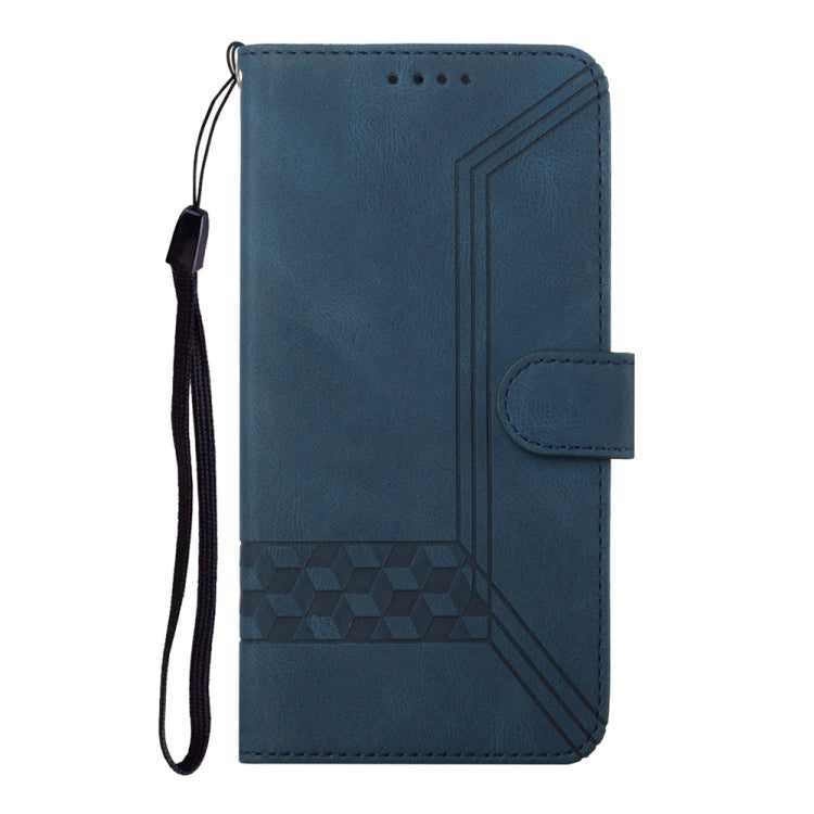 For Samsung Galaxy S25 Ultra 5G Cubic Skin Feel Flip Leather Phone Case(Blue) - Galaxy S25 Ultra 5G Cases by PMC Jewellery | Online Shopping South Africa | PMC Jewellery | Buy Now Pay Later Mobicred