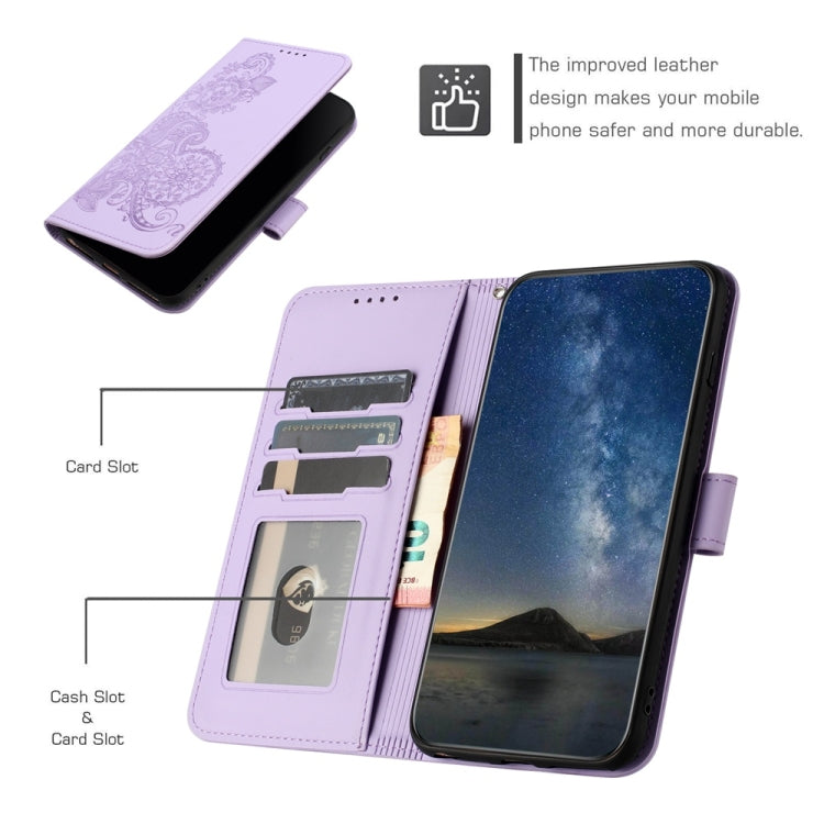 For Samsung Galaxy S25 Ultra 5G Datura Flower Embossed Flip Leather Phone Case(Purple) - Galaxy S25 Ultra 5G Cases by PMC Jewellery | Online Shopping South Africa | PMC Jewellery | Buy Now Pay Later Mobicred