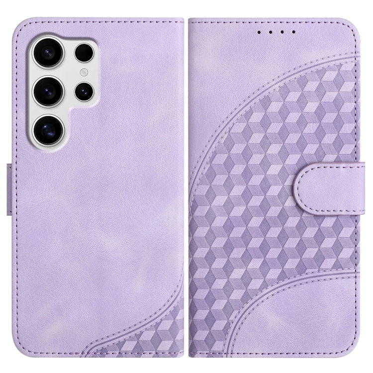 For Samsung Galaxy S25 Ultra 5G YX0060 Elephant Head Embossed Phone Leather Case with Lanyard(Light Purple) - Galaxy S25 Ultra 5G Cases by PMC Jewellery | Online Shopping South Africa | PMC Jewellery | Buy Now Pay Later Mobicred