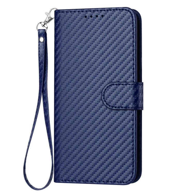 For Samsung Galaxy S25+ 5G YX0070 Carbon Fiber Buckle Leather Phone Case with Lanyard(Royal Blue) - Galaxy S25+ 5G Cases by PMC Jewellery | Online Shopping South Africa | PMC Jewellery | Buy Now Pay Later Mobicred