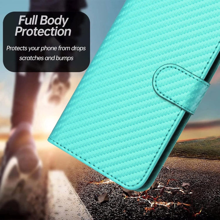 For Samsung Galaxy S25 Ultra 5G YX0070 Carbon Fiber Buckle Leather Phone Case with Lanyard(Light Blue) - Galaxy S25 Ultra 5G Cases by PMC Jewellery | Online Shopping South Africa | PMC Jewellery | Buy Now Pay Later Mobicred