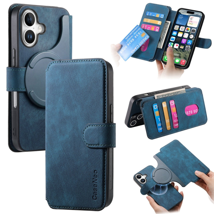 For iPhone 16 CaseNeo MagSafe RFID Anti-theft Retro Leather Phone Case(Blue) - iPhone 16 Cases by CaseNeo | Online Shopping South Africa | PMC Jewellery | Buy Now Pay Later Mobicred