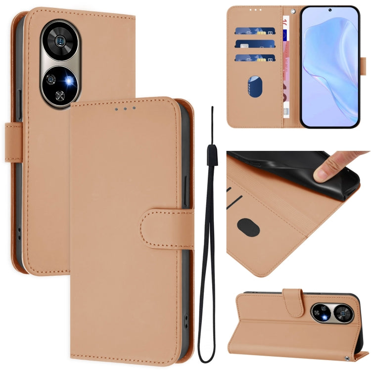 For Ulefone Note 17 Pro Skin Feel Solid Color Leather Phone Case with Lanyard(Nude) - Ulefone Cases by PMC Jewellery | Online Shopping South Africa | PMC Jewellery | Buy Now Pay Later Mobicred