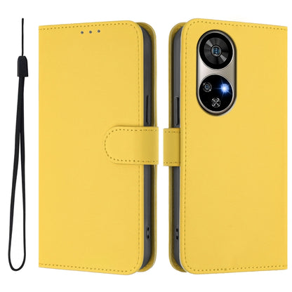 For Ulefone Note 17 Pro Skin Feel Solid Color Leather Phone Case with Lanyard(Lemon Yellow) - Ulefone Cases by PMC Jewellery | Online Shopping South Africa | PMC Jewellery | Buy Now Pay Later Mobicred