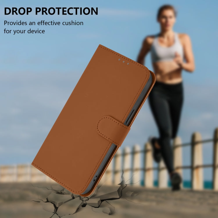 For Ulefone Note 18 Ultra Skin Feel Solid Color Leather Phone Case with Lanyard(Brown) - Ulefone Cases by PMC Jewellery | Online Shopping South Africa | PMC Jewellery | Buy Now Pay Later Mobicred