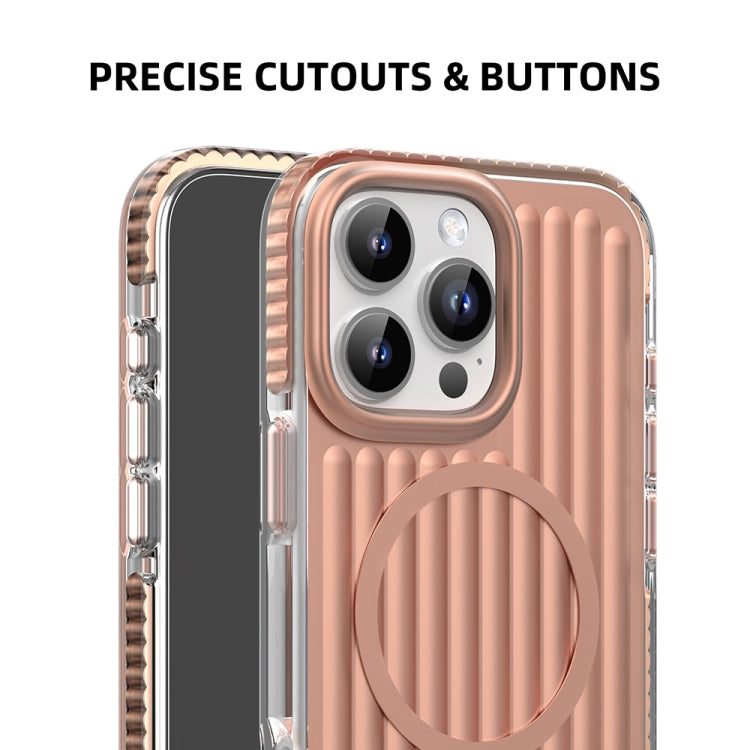 For iPhone 16 Mutural Corrugated Texture Magsafe Magnetic Shockproof Phone Case(Antique Brass) - iPhone 16 Cases by Mutural | Online Shopping South Africa | PMC Jewellery | Buy Now Pay Later Mobicred