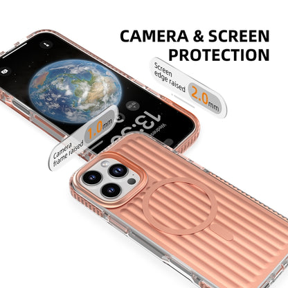 For iPhone 16 Pro Mutural Corrugated Texture Magsafe Magnetic Shockproof Phone Case(Blue) - iPhone 16 Pro Cases by Mutural | Online Shopping South Africa | PMC Jewellery | Buy Now Pay Later Mobicred