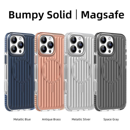 For iPhone 16 Pro Mutural Corrugated Texture Magsafe Magnetic Shockproof Phone Case(Dark Grey) - iPhone 16 Pro Cases by Mutural | Online Shopping South Africa | PMC Jewellery | Buy Now Pay Later Mobicred