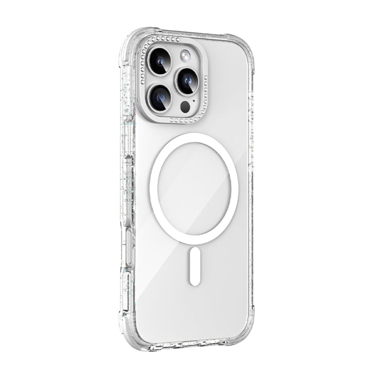 For iPhone 16 Pro Max Mutural Blink Series Glitter Edge MagSafe Magnetic Phone Case(White) - iPhone 16 Pro Max Cases by Mutural | Online Shopping South Africa | PMC Jewellery | Buy Now Pay Later Mobicred