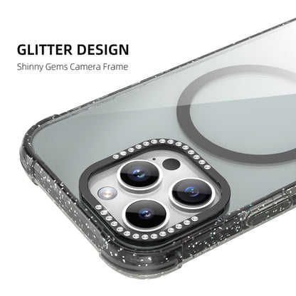 For iPhone 16 Pro Max Mutural Blink Series Glitter Edge MagSafe Magnetic Phone Case(White) - iPhone 16 Pro Max Cases by Mutural | Online Shopping South Africa | PMC Jewellery | Buy Now Pay Later Mobicred