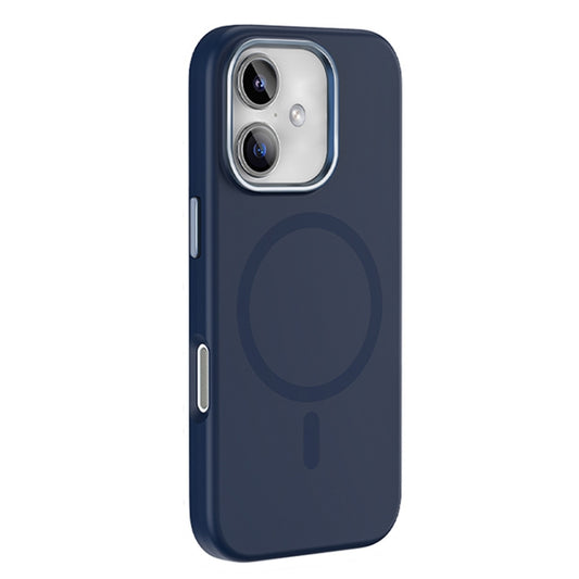 For iPhone 16 Mutural Karen Series Liquid Silicone MagSafe Magnetic Phone Case(Navy Blue) - iPhone 16 Cases by Mutural | Online Shopping South Africa | PMC Jewellery | Buy Now Pay Later Mobicred