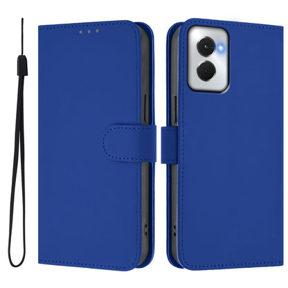 For Motorola Moto G Power 5G 2024 Skin Feel Solid Color Leather Phone Case with Lanyard(Dark Blue) - Motorola Cases by PMC Jewellery | Online Shopping South Africa | PMC Jewellery | Buy Now Pay Later Mobicred