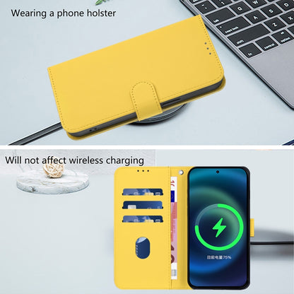 For Motorola Moto G Power 5G 2024 Skin Feel Solid Color Leather Phone Case with Lanyard(Lemon Yellow) - Motorola Cases by PMC Jewellery | Online Shopping South Africa | PMC Jewellery | Buy Now Pay Later Mobicred