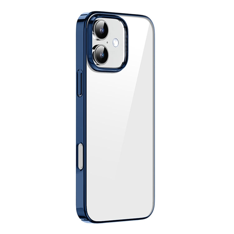 For iPhone 16 Mutural Jiantou Series Electroplating Hybrid PC Phone Case(Dark Blue) - iPhone 16 Cases by Mutural | Online Shopping South Africa | PMC Jewellery | Buy Now Pay Later Mobicred