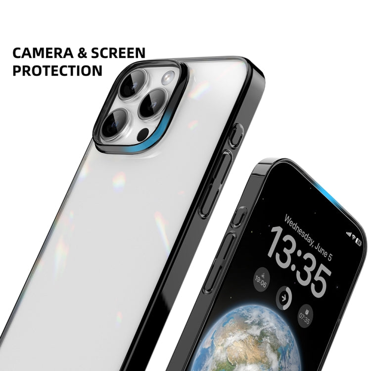 For iPhone 16 Pro Max Mutural Jiantou Series Electroplating Hybrid PC Phone Case(Black) - iPhone 16 Pro Max Cases by Mutural | Online Shopping South Africa | PMC Jewellery | Buy Now Pay Later Mobicred