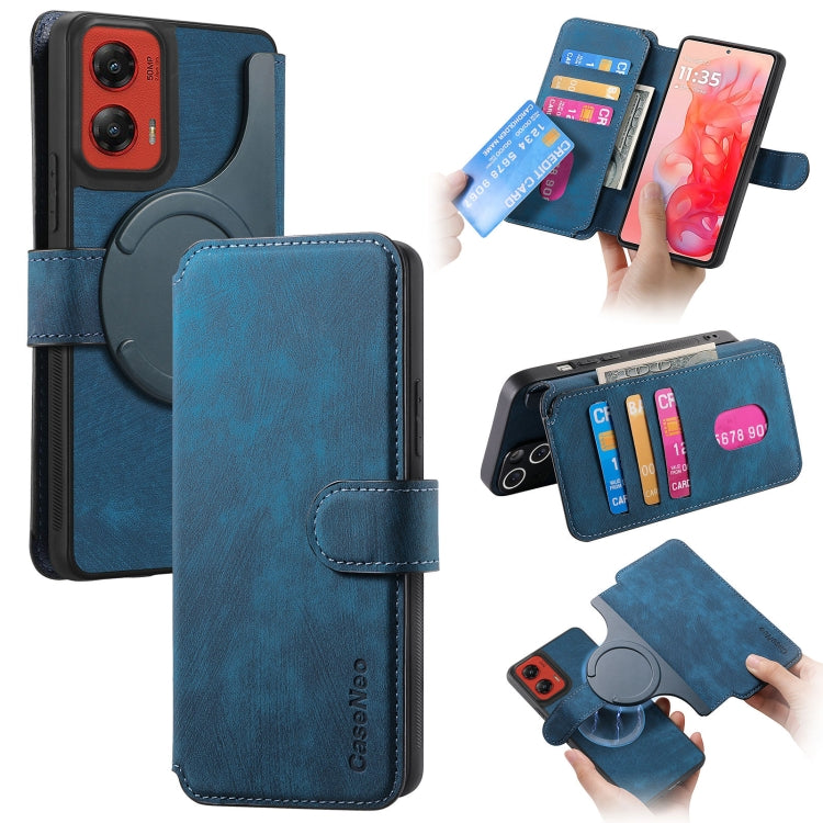 For Motorola Moto G Stylus 5G 2024 CaseNeo MagSafe RFID Anti-theft Retro Leather Phone Case(Blue) - Motorola Cases by CaseNeo | Online Shopping South Africa | PMC Jewellery | Buy Now Pay Later Mobicred