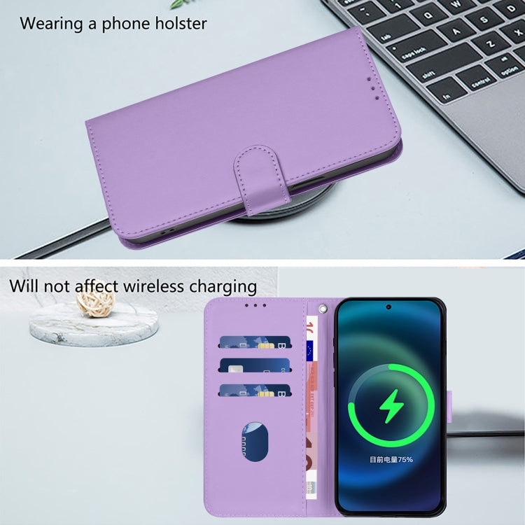 For Huawei Pura 70 Pro / 70 Pro+ Skin Feel Solid Color Leather Phone Case with Lanyard(Lavender Purple) - Huawei Cases by PMC Jewellery | Online Shopping South Africa | PMC Jewellery | Buy Now Pay Later Mobicred