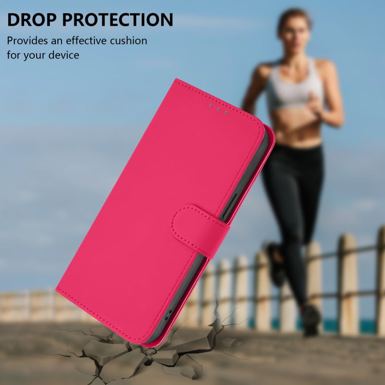 For Honor Magic6 Pro Skin Feel Solid Color Leather Phone Case with Lanyard(Rose Red) - Honor Cases by PMC Jewellery | Online Shopping South Africa | PMC Jewellery | Buy Now Pay Later Mobicred