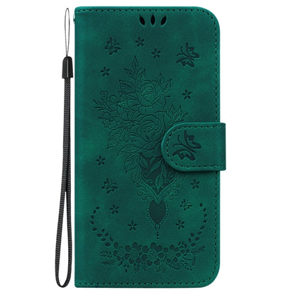 For Samsung Galaxy S25+ 5G Butterfly Rose Embossed Leather Phone Case(Green) - Galaxy S25+ 5G Cases by PMC Jewellery | Online Shopping South Africa | PMC Jewellery | Buy Now Pay Later Mobicred