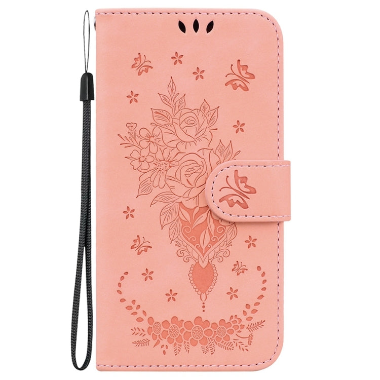 For Samsung Galaxy S25 Ultra 5G Butterfly Rose Embossed Leather Phone Case(Pink) - Galaxy S25 Ultra 5G Cases by PMC Jewellery | Online Shopping South Africa | PMC Jewellery | Buy Now Pay Later Mobicred