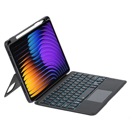 For Xiaomi Pad 7 / 7 Pro 11.2 inch Detachable Backlit Bluetooth Keyboard Leather Case with Touchpad(Black) - Others Keyboard by PMC Jewellery | Online Shopping South Africa | PMC Jewellery | Buy Now Pay Later Mobicred