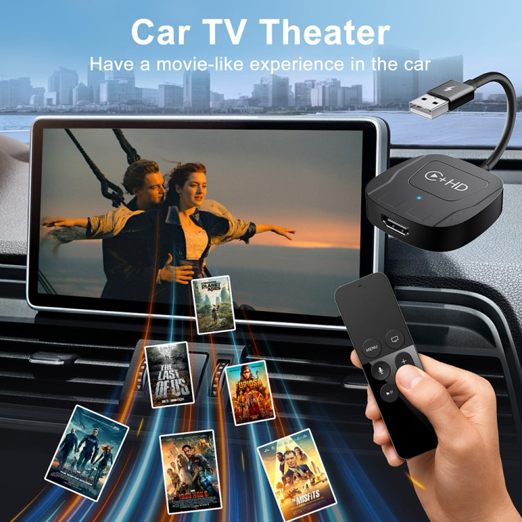 USB and HDMI Wired to Wireless CarPlay Auto Adapter, Specification:Square(Black) - Bluetooth Adapters by PMC Jewellery | Online Shopping South Africa | PMC Jewellery | Buy Now Pay Later Mobicred